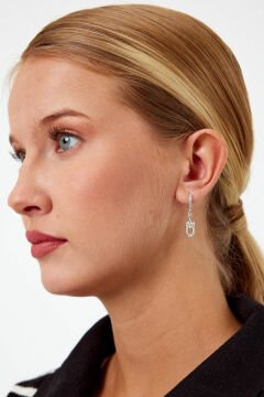 Baykuş Model Gümüş Küpe