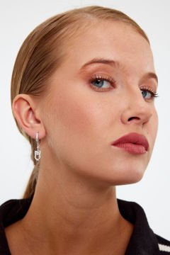 Baykuş Model Gümüş Küpe
