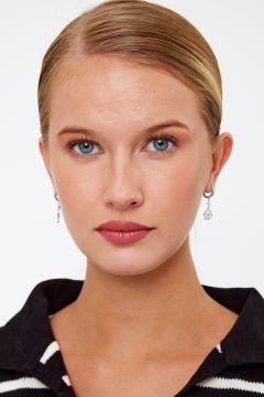 Lale Model Gümüş Küpe
