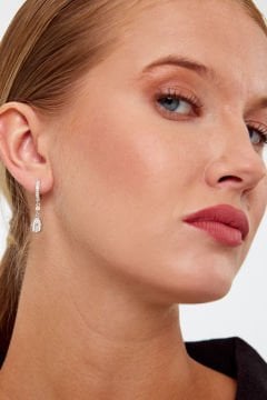 Lale Model Gümüş Küpe