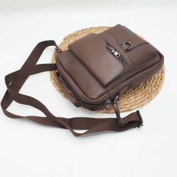 Mıknatıs Kapaklı Ve Fermuarlı Erkek El Çantası