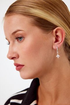 Kuş Model Gümüş Küpe