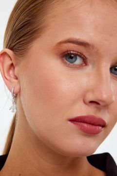 Kuş Model Gümüş Küpe
