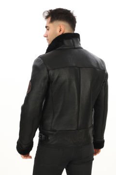 Pilot Model Spor Erkek Deri Mont Siyah Renk