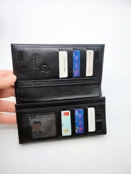 Mıknatıslı Telefon Koyma Bölmeli Deri Portföy Çanta