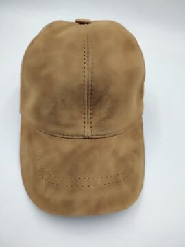 Süet Deri Beyzbol Kep Sütlü Kahve Renk