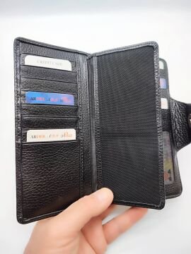 Çıtçıtlı Fermuarlı Kullanışlı Kadın Deri Cüzdan