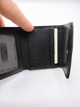 Mini Çok Kullanışlı Demir Para Bölmeli Kadın Deri Cüzdan