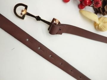 Şık Tokalı İnce Model Kadın Kemer Bordo