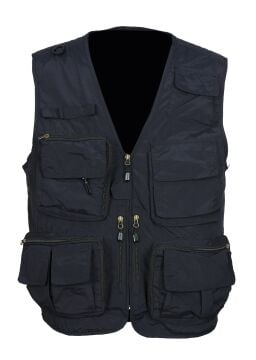 Avcı Model İçi Fileli Siyah Renk Outdoor Yazlık Yelek