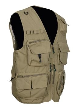 Avcı Model İçi Fileli Krem Renk Outdoor Yazlık Yelek