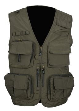 Avcı Model İçi Fileli Haki Renk Outdoor Yazlık Yelek