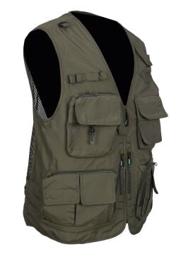 Avcı Model İçi Fileli Haki Renk Outdoor Yazlık Yelek