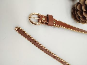 Altın Renk Boncuklu Model Kadın Kemer