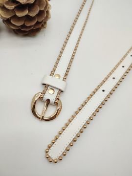 Altın Renk Boncuklu Model Kadın Kemer