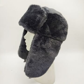 Pilot Model Peluş Kumaş Kadın Şapka Siyah Renk