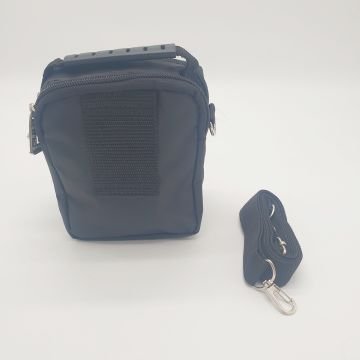 Yatay Fermuarlı Kapaklı Mini Boy Erkek El Çantası Siyah