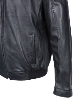 Punto Dikişli Beli Lastikli Model Erkek Spor Deri Mont