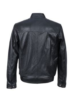 Punto Dikişli Beli Lastikli Model Erkek Spor Deri Mont