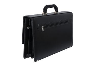 Büyük Boy Kapaklı Evrak Çantası Siyah Renk