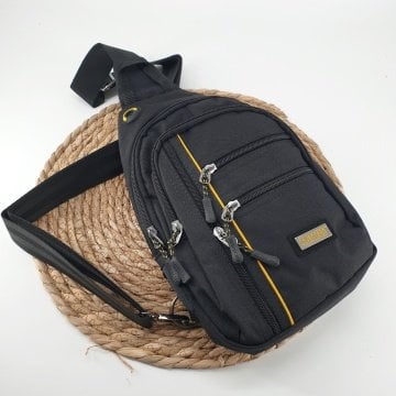 Orta Boy Sarı Çizgi Detaylı Göğüs Çantası