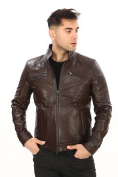 Fit Kesim Sade Spor Deri Mont Fındık Renk