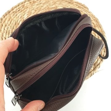Leptop Bölmeli Deri Sırt Çantası