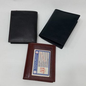 Siyah-Taba-Kahve Renkte Yatay Model Hakiki Deri Arkada Kimlik Bölmeli Kartlık Taba