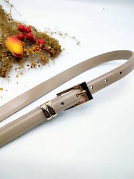 Parlak Altın Renk Tokalı Şık Tasarımlı Kadın Kemer