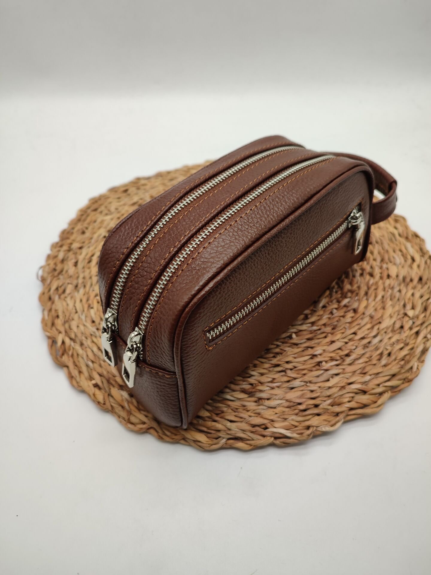 Deri El Çantası Taba Renk