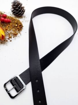 Kare Desenli Gümüş Renk Tokalı Kadın Kemer