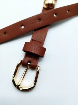 Altın Renk Detaylı Kadın Kemer