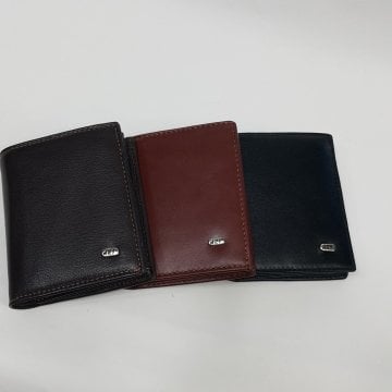 Siyah-Taba-Kahve Renklerde Kartlık, Kimlik Ve Bozuk Para Bölmeli Çıtçıtlı Deri Cüzdan