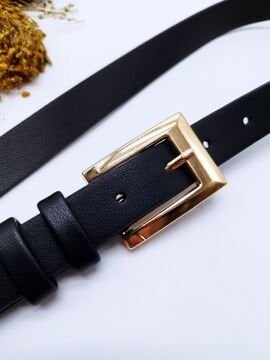 Altın Renk Tokalı Klasik Tasarımlı Kadın Kemer