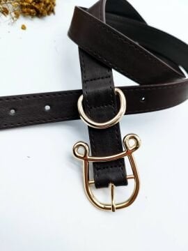 Altın Renk Özel Tasarımlı Tokalı Kadın Kemer