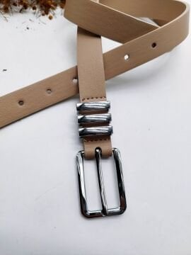 Gümüş Renk Tokalı Dikdörtgen Model Kadın Kemer