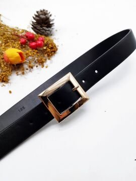 Altın Renk Tokalı Kare Model Kadın Kemer