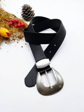 Gümüş Renk Kalın Metal Tokalı Kadın Kemer