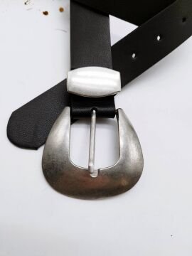 Gümüş Renk Kalın Metal Tokalı Kadın Kemer