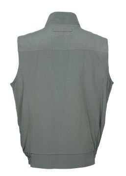 Yakalı Ve Beli Lastikli Kumaş Yelek Gri renk