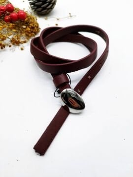 Damla Model Gümüş Renk Tokalı Kadın Kemer