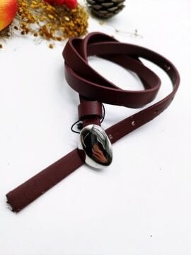 Damla Model Gümüş Renk Tokalı Kadın Kemer