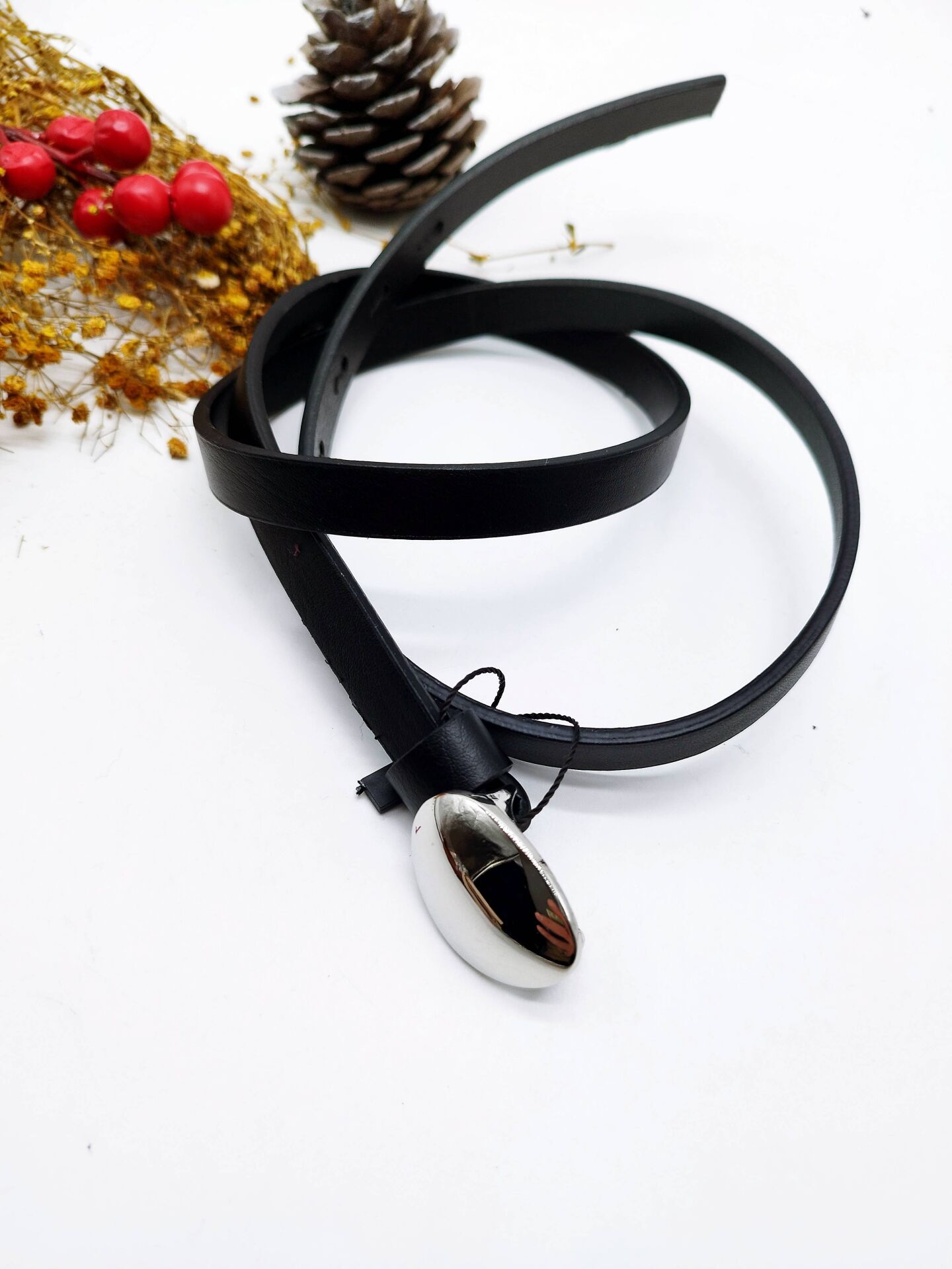 Damla Model Gümüş Renk Tokalı Kadın Kemer