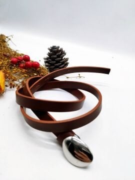 Damla Model Gümüş Renk Tokalı Kadın Kemer