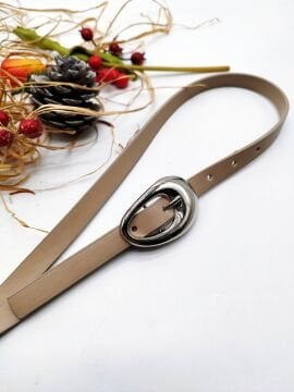 Yumru Model Gümüş Renk Tokalı Kadın Kemer