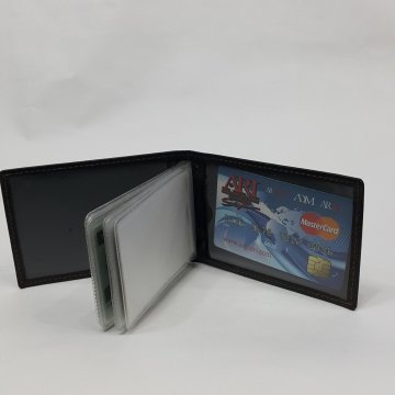 Siyah-Taba-Kahve-Kırmızı Renkte Arkası Kart Bölmeli Dikey Model Hakiki Deri Kartlık Siyah