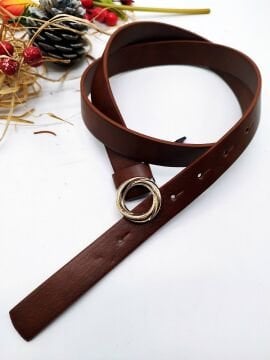 Altın Renk Tokalı Sarmal Model Kadın Kemer