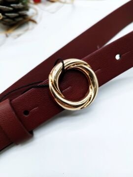 Altın Renk Tokalı Sarmal Model Kadın Kemer