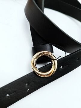 Altın Renk Tokalı Sarmal Model Kadın Kemer