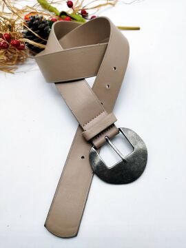 Gümüş Renk Kalın Tokalı Kadın Kemer